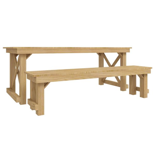 vidaXL Ensemble &agrave; manger de jardin 3 pcs Bois de pin impr&eacute;gn&eacute;