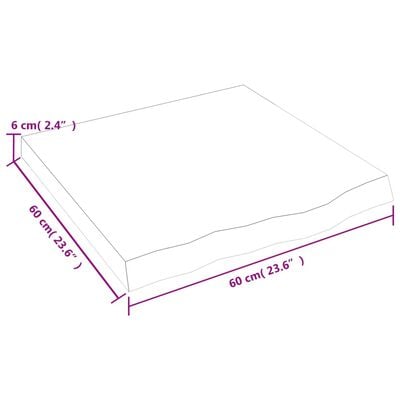 vidaXL Étagère murale 60x60x(2-6) cm bois de chêne massif non traité