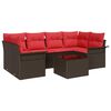 vidaXL Ensemble de canap&eacute; de jardin 7 pi&egrave;ces Beige et Rouge polyrotin