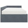 vidaXL Cadre de lit d'angle avec matelas Autre 2 pcs Gris Velours