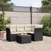 vidaXL Salon de jardin 5 pcs avec coussins noir r&eacute;sine tress&eacute;e