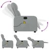 vidaXL Fauteuil de massage inclinable Gris clair Tissu