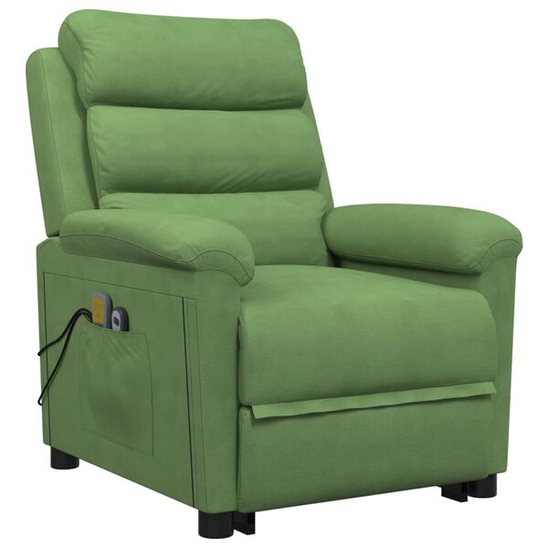 vidaXL Fauteuil de massage Vert clair Velours
