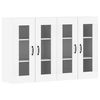 vidaXL Armoires murales 2 pcs blanc bois d'ing&eacute;nierie