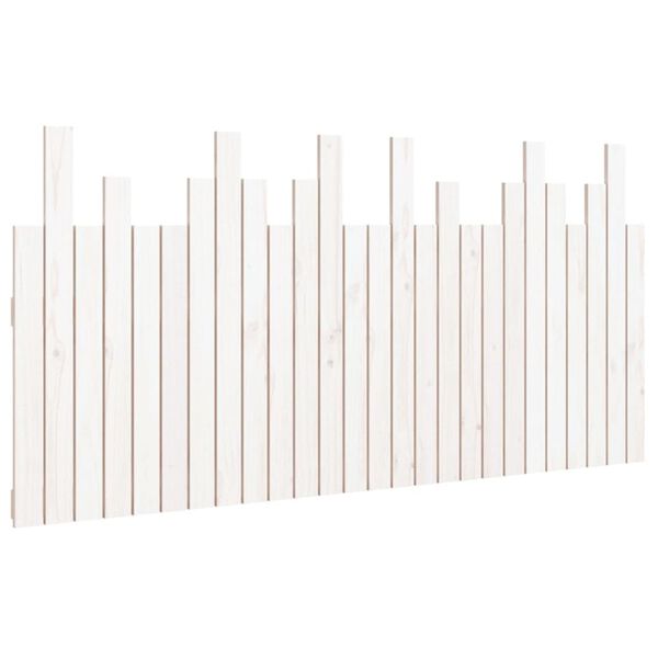 vidaXL T&ecirc;te de lit murale Blanc 166x3x80 cm Bois massif de pin