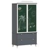 vidaXL Armoire avec Tableau Noir Gris et blanc 90 x 45 x 180 cm