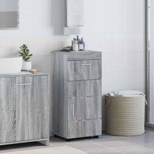 vidaXL Ensemble d'armoire de salle de bain TULUM Gris Sonoma