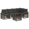 vidaXL Ensemble de canap&eacute; de jardin 6 pc Gris et Gris fonc&eacute; polyrotin