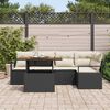 vidaXL Ensemble de canap&eacute; de jardin 6 pcs Noir Poly rotin