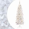 vidaXL Sapin de No&euml;l artificiel &eacute;troit avec boules 180 cm 300 LED