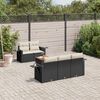 vidaXL Salon de jardin 6 pcs avec coussins noir r&eacute;sine tress&eacute;e