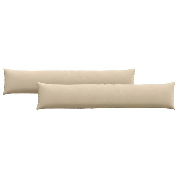 vidaXL Coussins de canap&eacute; 2 pcs Cr&egrave;me 200 x 40 cm tissu