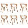 vidaXL Chaises &agrave; manger lot de 6 cr&egrave;me similicuir et bois courb&eacute;
