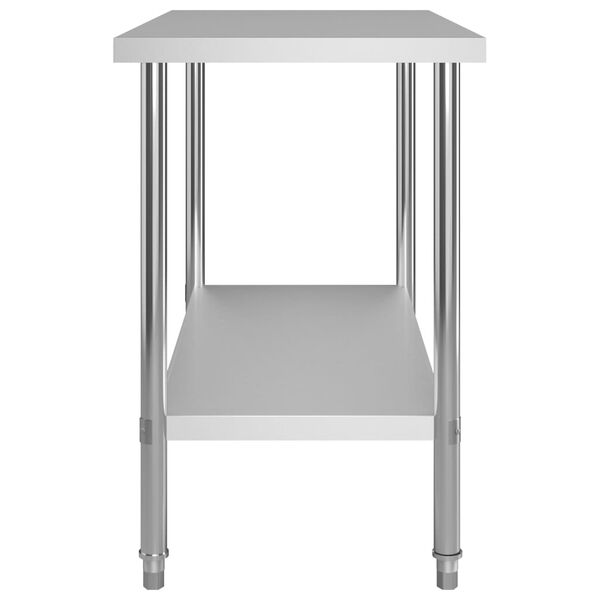 vidaXL Table de travail de cuisine 120x60x85 cm Acier inoxydable