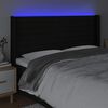 vidaXL T&ecirc;te de lit &agrave; LED Noir 203x16x118/128 cm Tissu