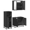 vidaXL Ensemble de meubles salle de bain 3 pcs noir bois d'ing&eacute;nierie
