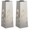vidaXL Lumi&egrave;re de chemin LED solaire 2 pcs Argent&eacute; Acier inoxydable