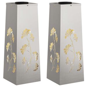 vidaXL Lumi&egrave;re de chemin LED solaire 2 pcs Blanc chaud 18 x 18 x 50 cm