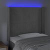 vidaXL T&ecirc;te de lit &agrave; LED Gris clair 83x16x118/128 cm Velours