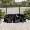 vidaXL Salon de jardin 9 pcs avec coussins noir r&eacute;sine tress&eacute;e