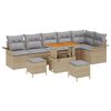 vidaXL Ensemble de canap&eacute; de jardin 9 pcs Beige et Gris clair