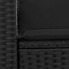 vidaXL Canap&eacute; de jardin avec coussins 2 places en polyrotin noir