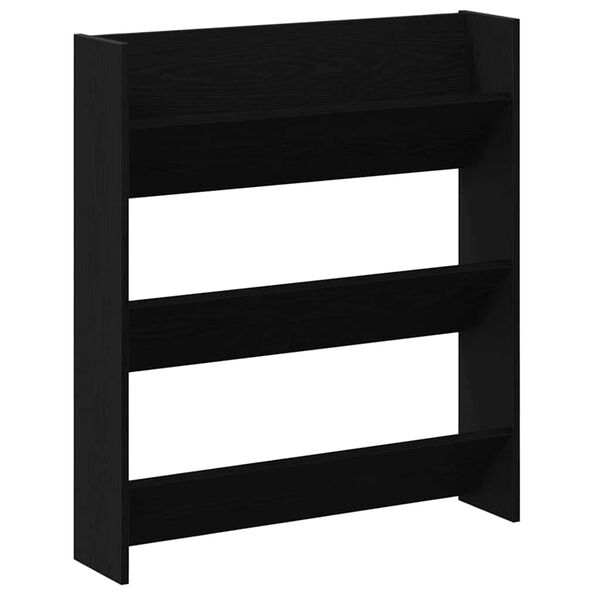 vidaXL Cabinet &agrave; chaussures avec &eacute;tag&egrave;re Ch&ecirc;ne noir 80 x 18 x 90 cm