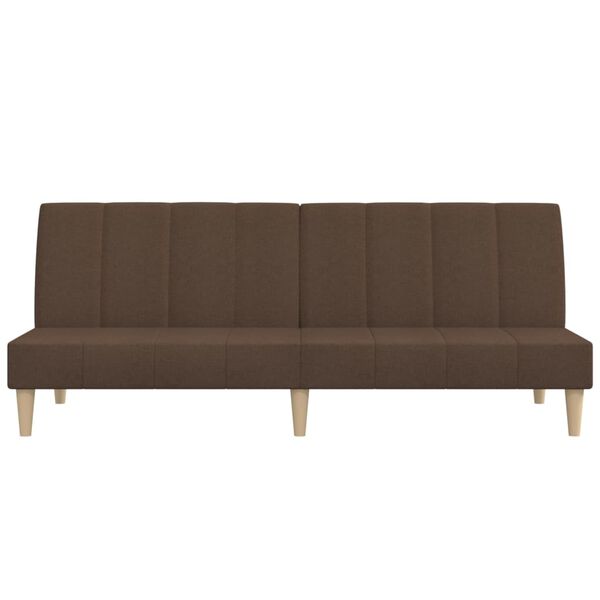 vidaXL Canapé-lit à 2 places Marron Tissu