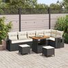 vidaXL Ensemble de canap&eacute; de jardin 9 pcs Noir Poly rotin