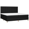vidaXL Sommier &agrave; lattes de lit avec matelas Noir 200x200 cm Tissu