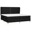 vidaXL Sommier &agrave; lattes de lit avec matelas Noir 200x200 cm Tissu