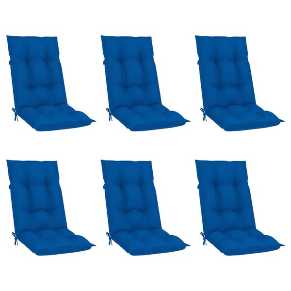 vidaXL Chaises inclinables de jardin et coussins lot de 6 Teck solide