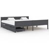vidaXL Cadre de lit avec 2 tiroirs Gris fonc&eacute; Pin massif 200x200 cm