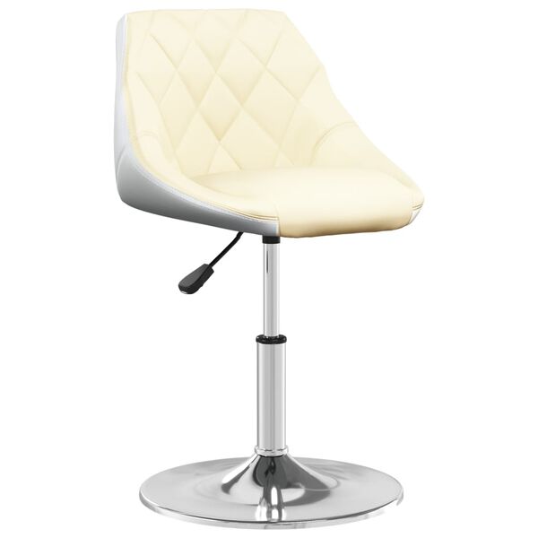 vidaXL Tabouret de bar Cr&egrave;me et blanc Similicuir