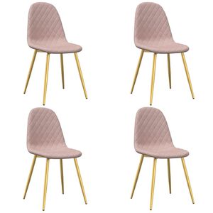 vidaXL Chaises &agrave; manger lot de 4 Rose Velours