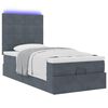 vidaXL Cadre de lit ottoman et matelas gris foncé 90x200 cm velours