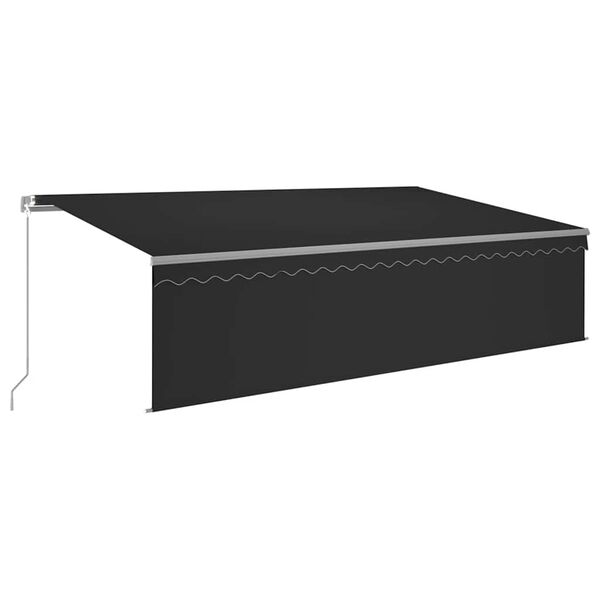 vidaXL Auvent r&eacute;tractable manuel avec store 5x3 m Anthracite