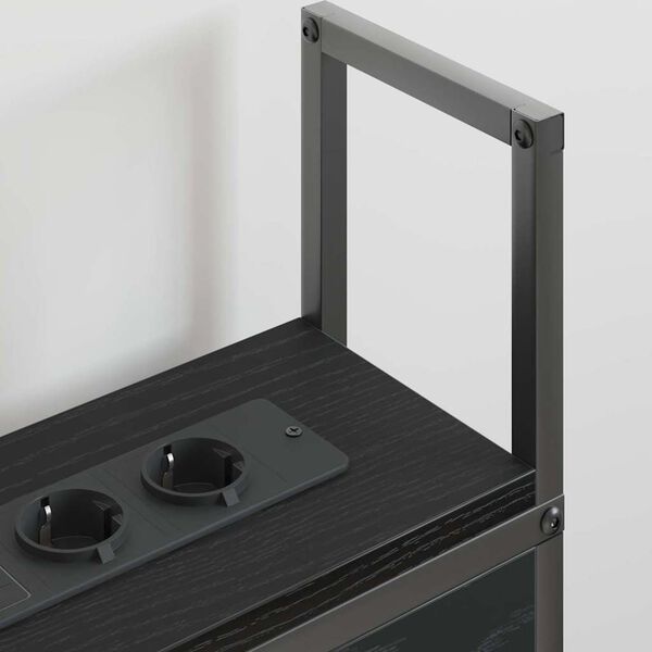 vidaXL Headboard de Rangement avec Station de Charge Ch&ecirc;ne noir 120 cm