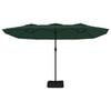 vidaXL Parasol de jardin à double tête avec LED vert 449x265 cm