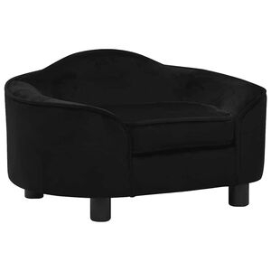 vidaXL Canap&eacute; pour chien Noir 67x47x36 cm Peluche