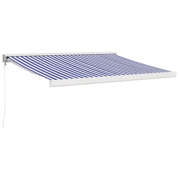 vidaXL Auvent r&eacute;tractable bleu et blanc 3,5x2,5 m tissu et aluminium