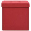 vidaXL Tabouret de rangement pliable Rouge bordeaux Faux lin