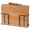 Excellent Houseware Ensemble de planche &agrave; d&eacute;couper 5pcs support bambou