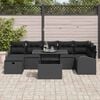vidaXL Ensemble de canap&eacute; de jardin avec coussin 8 pcs Noir Poly rotin