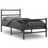 vidaXL Cadre de lit m&eacute;tal sans matelas avec pied de lit noir 90x200 cm