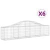 vidaXL Paniers &agrave; gabions arqu&eacute;s 6 pcs 200x30x40/60 cm Fer galvanis&eacute;