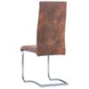 vidaXL Chaises à manger cantilever lot de 4 marron similicuir daim