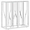 vidaXL Table console argent&eacute; 70x30x70 cm acier inoxydable et verre