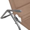 vidaXL Chaises longues pliables lot de 2 taupe textil&egrave;ne et acier