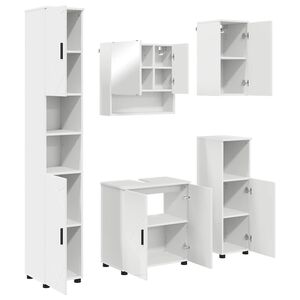 vidaXL Ensemble de mobilier de salle de bain 5 pc Blanc